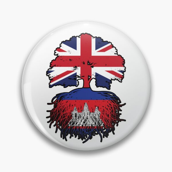 Item preview, Cambodia Cambodian British UK Tree Roots Flag designed and sold by FlagX.
