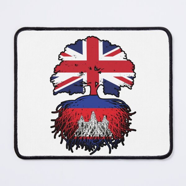 Item preview, Cambodia Cambodian British UK Tree Roots Flag designed and sold by FlagX.
