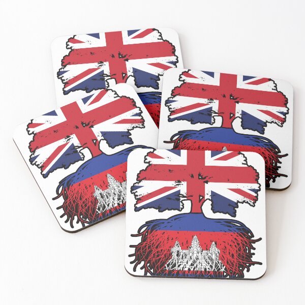 Item preview, Cambodia Cambodian British UK Tree Roots Flag designed and sold by FlagX.