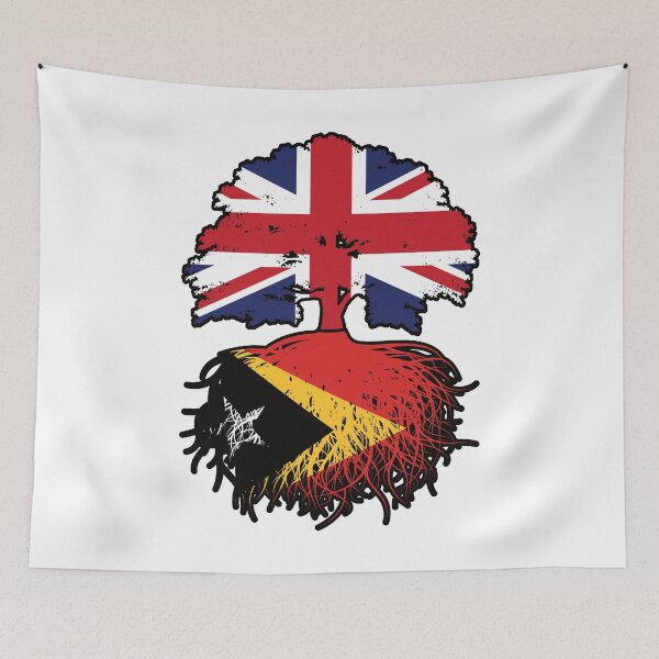 Item preview, East Timor Timorese British UK Tree Roots Flag designed and sold by FlagX.
