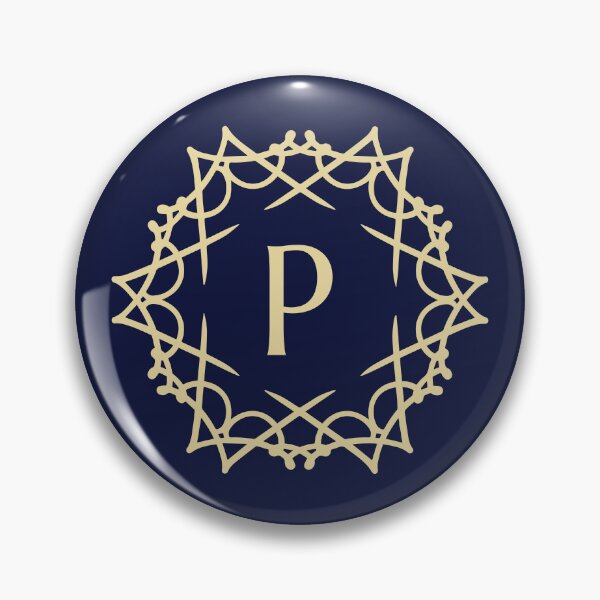 Item preview, Gold Ornamental Letter P Badge designed and sold by rasagamastore.