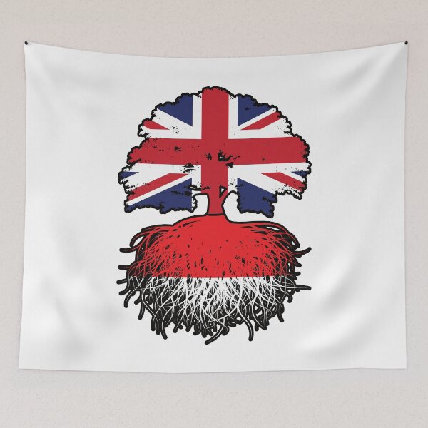 Item preview, Indonesia Indonesian British UK Tree Roots Flag designed and sold by FlagX.