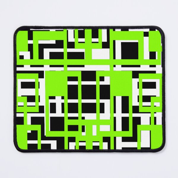 Item preview, Geometric Shapes Pattern Lime-Green White Black Background designed and sold by taiche.