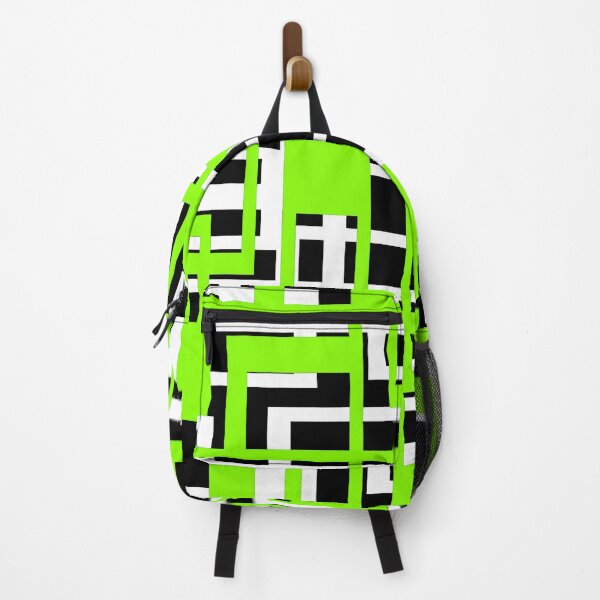 Item preview, Geometric Shapes Pattern Lime-Green White Black Background designed and sold by taiche.