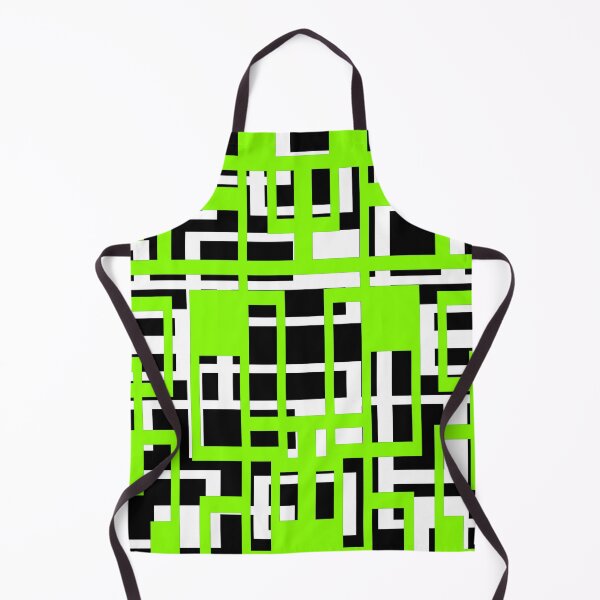 Item preview, Geometric Shapes Pattern Lime-Green White Black Background designed and sold by taiche.