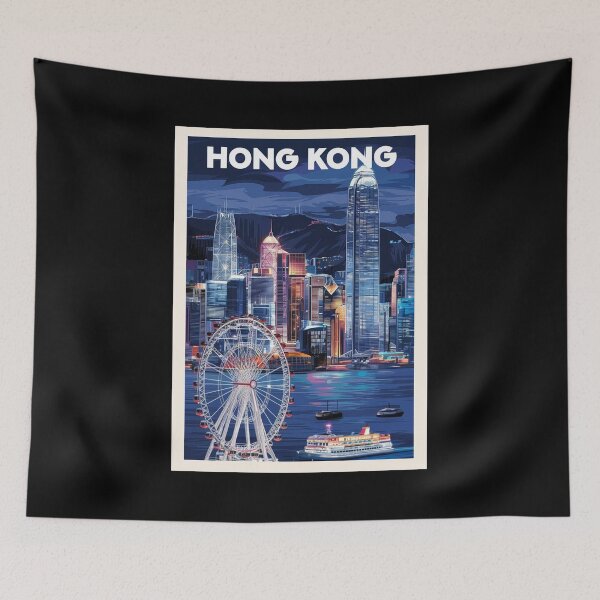 Item preview, Hong Kong, Travel Art designed and sold by PinkandP.