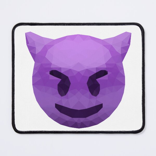 Item preview, Devilish Smirk Emoji in Low Poly Style - Geometric Mischievous Face designed and sold by OrangePoly.