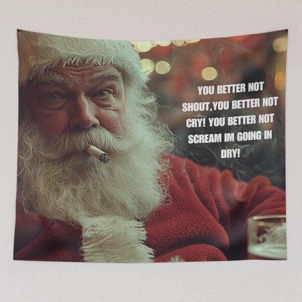 Item preview, Grumpy Santa's Night Out - Funny Christmas Meme Print. designed and sold by Ice Diamond Designs.