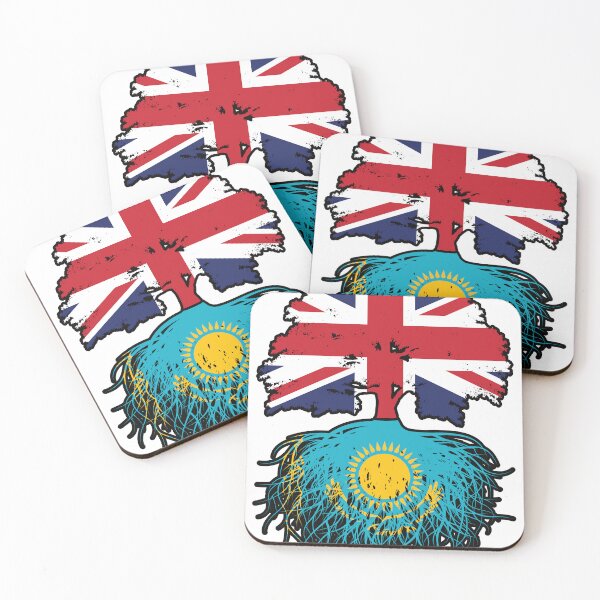 Item preview, Kazakhstan Kazakh British UK Tree Roots Flag designed and sold by FlagX.