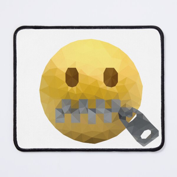 Item preview, Zipped Lips Emoji in Low Poly Style - Geometric Silent Face Design designed and sold by OrangePoly.