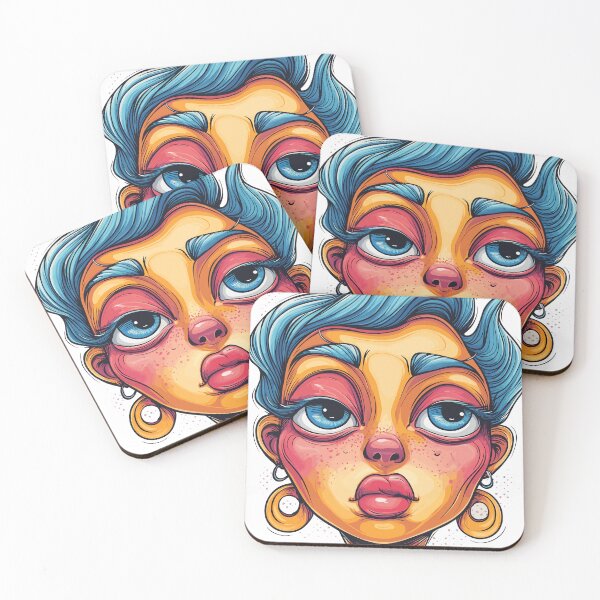 Item preview, female face, drawn in colour designed and sold by shafranietz.