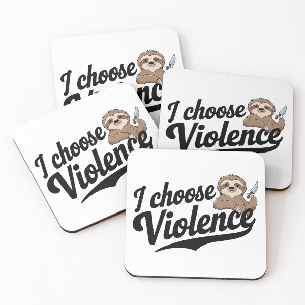 Item preview, I Choose Violence Funny humor sloths with knife designed and sold by tutoo clothes.