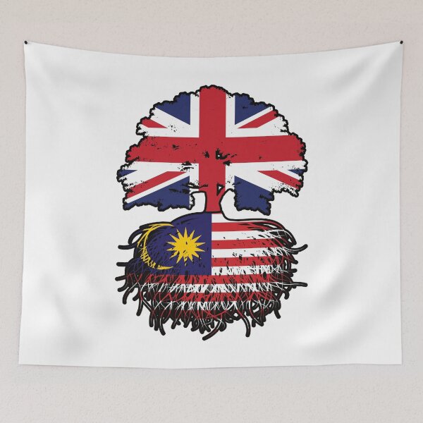 Item preview, Malaysia Malaysian British UK Tree Roots Flag designed and sold by FlagX.
