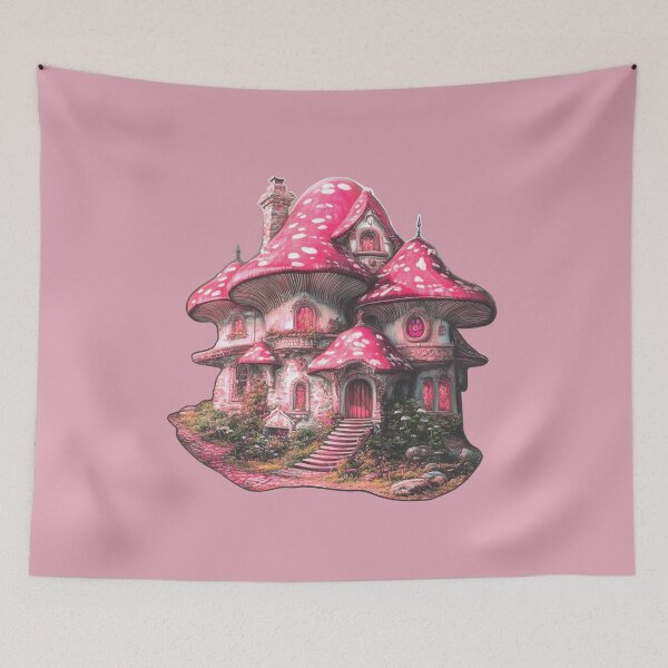 Item preview, Little Mysterious Mushroom House in the Big Woods (high resolution) designed and sold by StoneofWisdom.