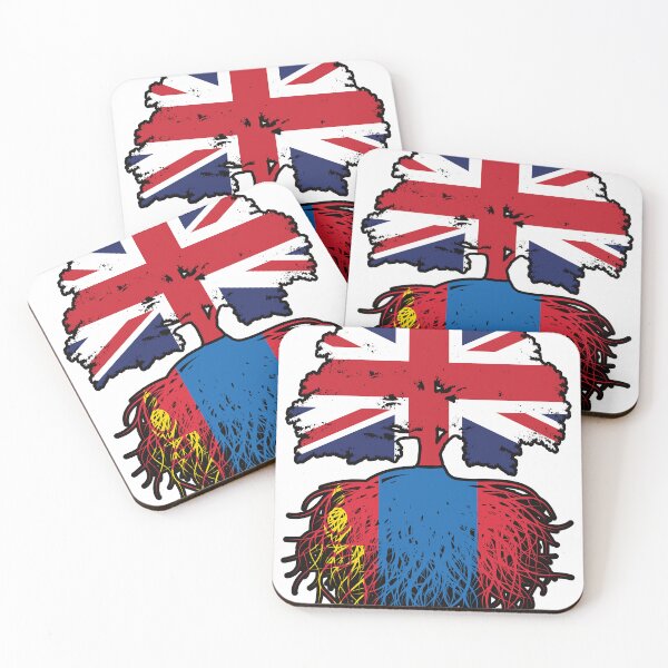Item preview, Mongolia Mongolian British UK Tree Roots Flag designed and sold by FlagX.