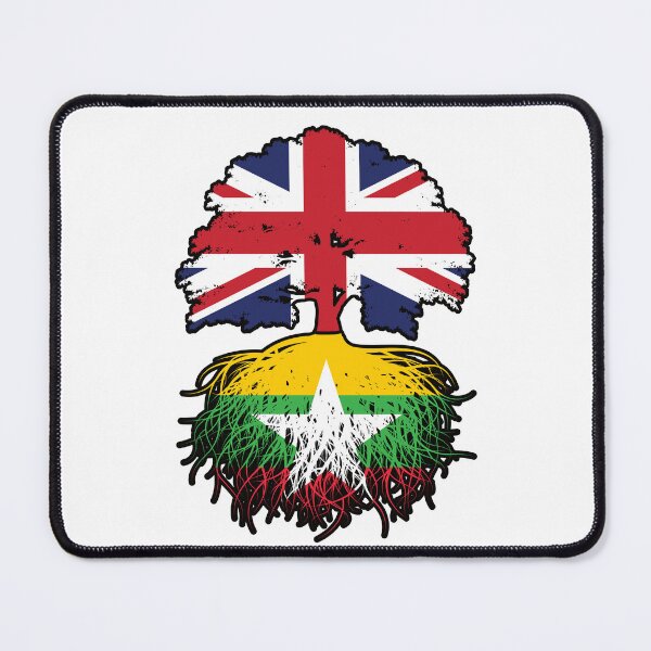 Item preview, Myanmar Burmese British UK Tree Roots Flag designed and sold by FlagX.