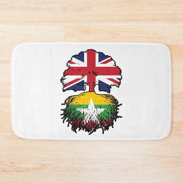Item preview, Myanmar Burmese British UK Tree Roots Flag designed and sold by FlagX.