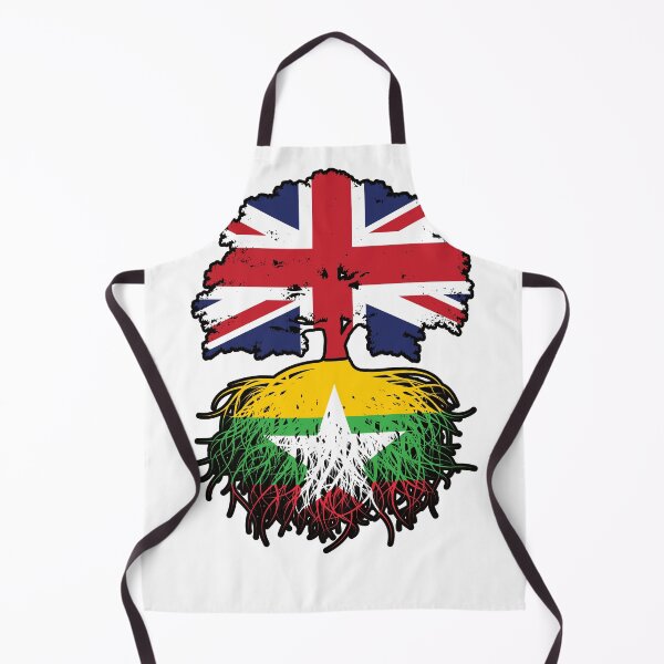 Item preview, Myanmar Burmese British UK Tree Roots Flag designed and sold by FlagX.