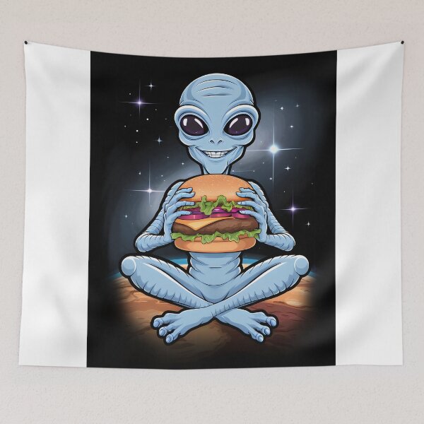 Item preview,  Alien with a burger designed and sold by JoraArt.