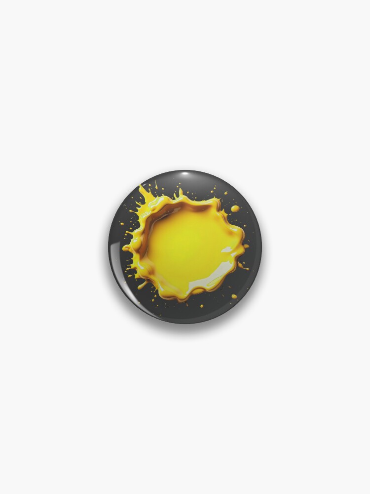 Thumbnail 1 of 3, Pin, Neon Yellow Paint Splash designed and sold by FotiraStudio.