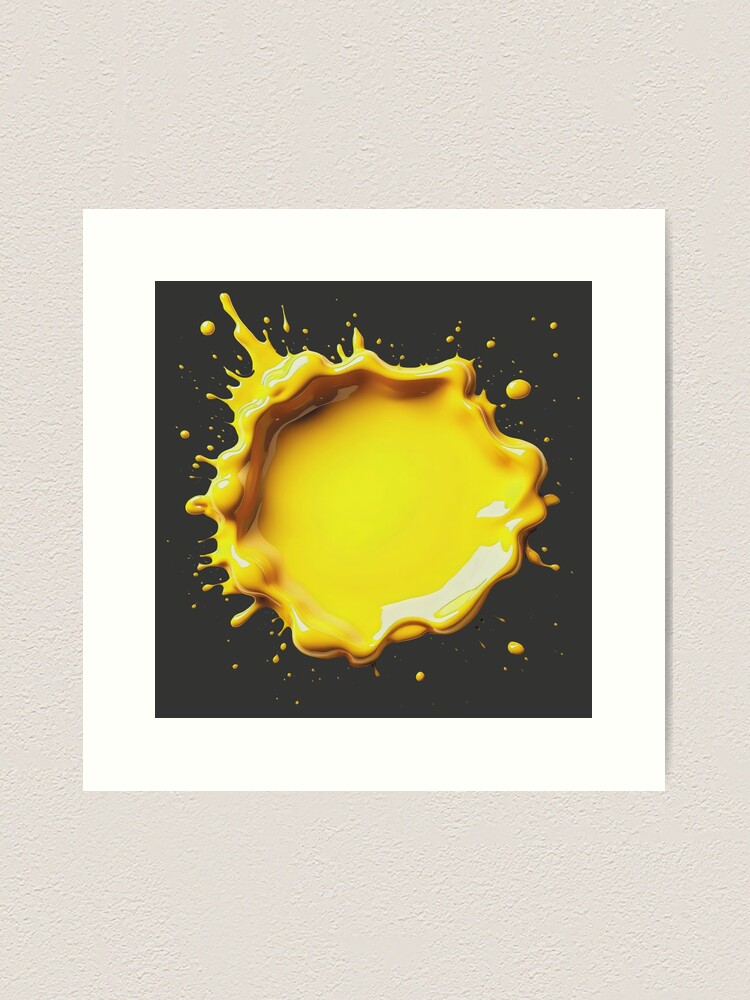 Thumbnail 1 of 3, Art Print, Neon Yellow Paint Splash designed and sold by FotiraStudio.