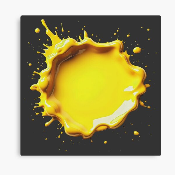 Neon Yellow Paint Splash Canvas Print