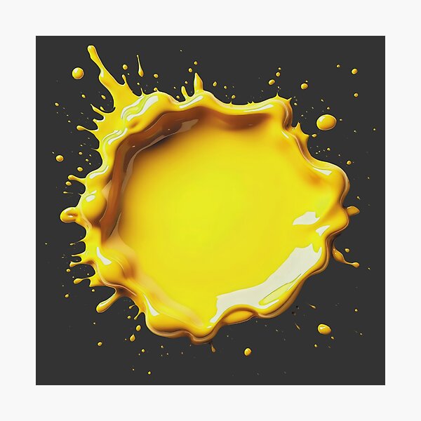 Neon Yellow Paint Splash Photographic Print
