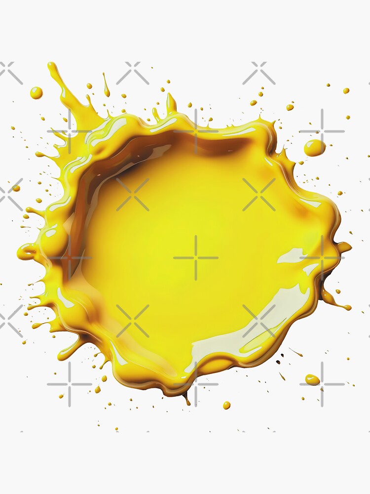 Thumbnail 4 of 4, Sticker, Neon Yellow Paint Splash designed and sold by FotiraStudio.