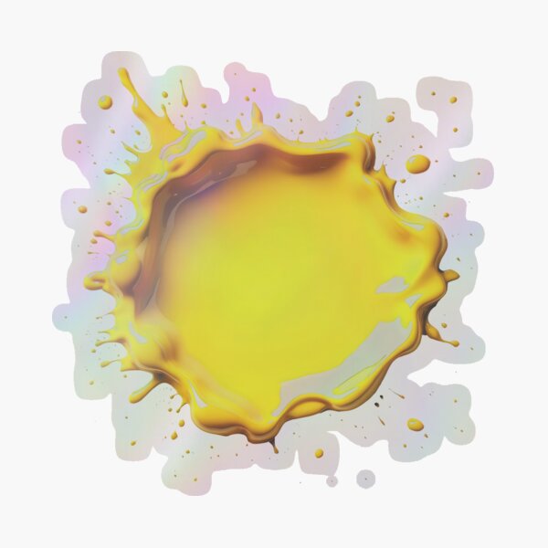 Neon Yellow Paint Splash Holographic Sticker