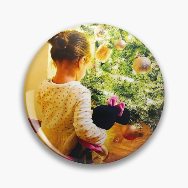 Item preview, Little girl in front of the Christmas tree with her Minnie designed and sold by Marija Barisic.