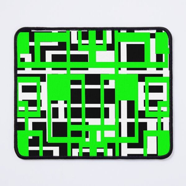 Item preview, Geometric Shapes Pattern Medium-Green White Black Background designed and sold by taiche.