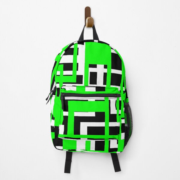 Item preview, Geometric Shapes Pattern Medium-Green White Black Background designed and sold by taiche.