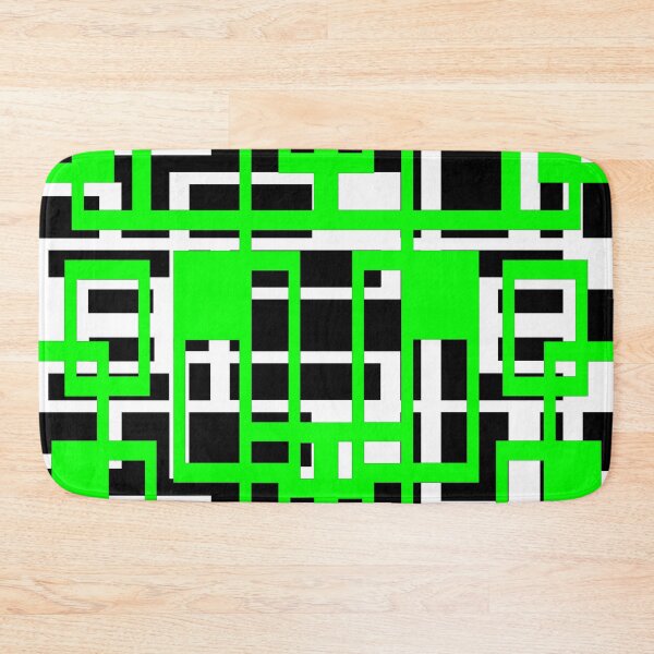 Item preview, Geometric Shapes Pattern Medium-Green White Black Background designed and sold by taiche.