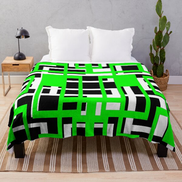 Item preview, Geometric Shapes Pattern Medium-Green White Black Background designed and sold by taiche.