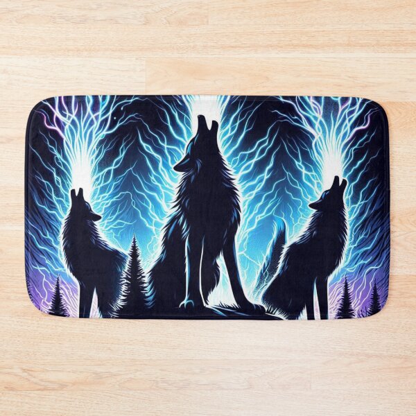 Item preview, Electrified Howl: A Trio of Thunder Wolves designed and sold by TeslaSt0re.