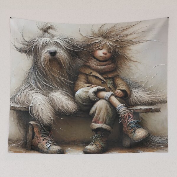 Item preview, Child with a dog. designed and sold by MagelliShop.
