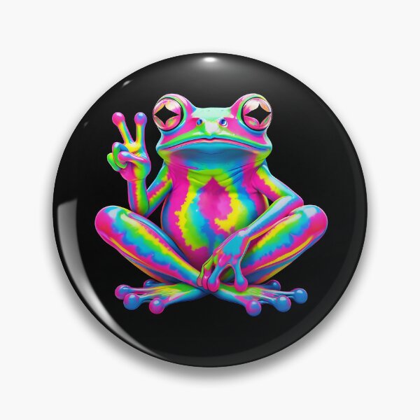 Item preview, bright frog shows peace designed and sold by JoraArt.
