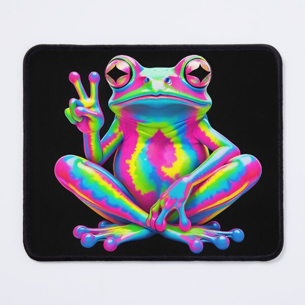 Item preview, bright frog shows peace designed and sold by JoraArt.