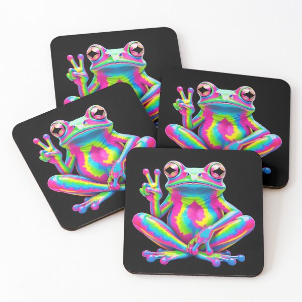 Item preview, bright frog shows peace designed and sold by JoraArt.
