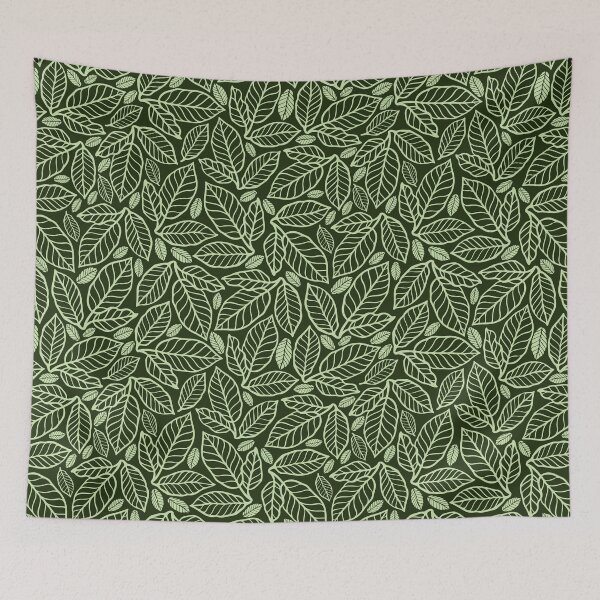 Item preview, Light green leaves on a dark green background designed and sold by BellaRoxiell.