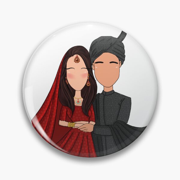 Item preview, Bride Groom Asian Wedding Couple designed and sold by Sketchbook Studio by Aqsaa.