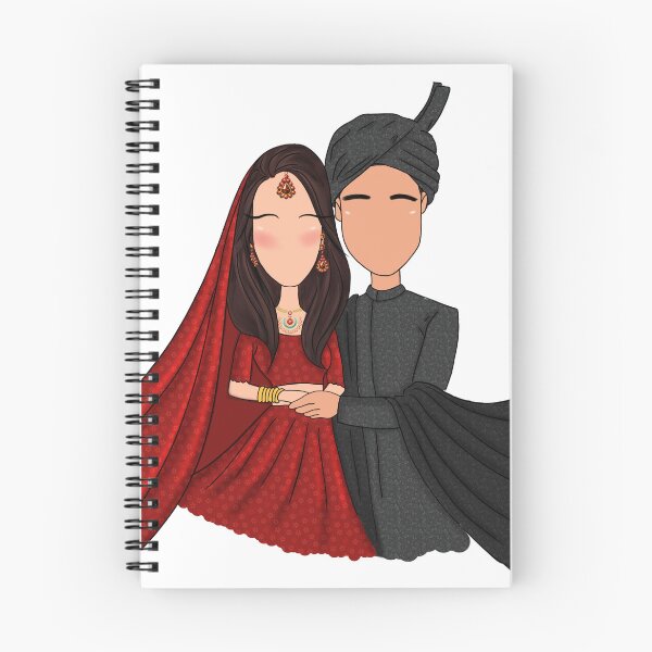 Item preview, Bride Groom Asian Wedding Couple designed and sold by Sketchbook Studio by Aqsaa.