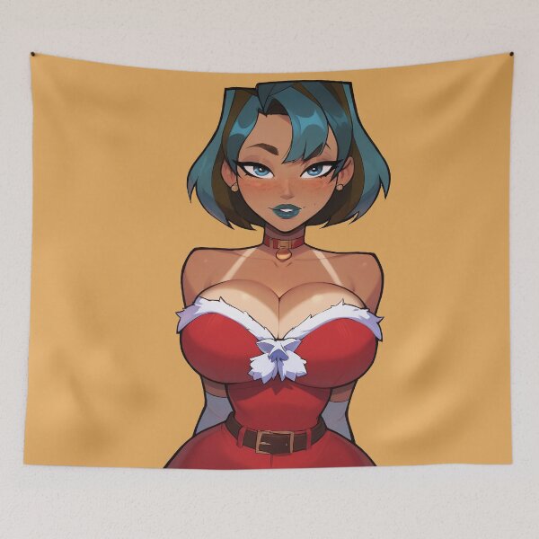 Item preview, Anime Gamer Girl in Christmas Santa Outfit designed and sold by WaifuBrowser.
