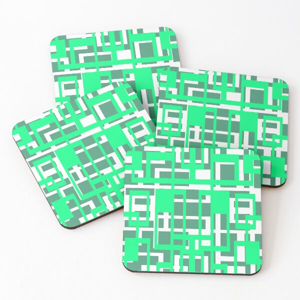 Item preview, Geometric Shapes Pattern Aqua-Green White Cut Out designed and sold by taiche.