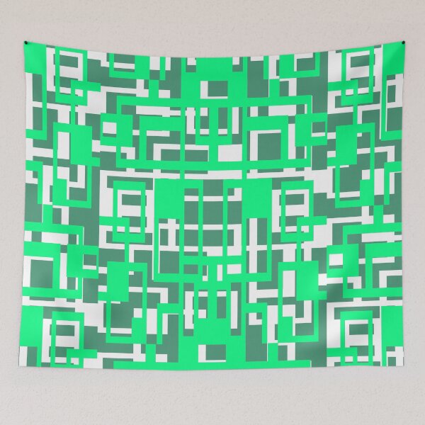 Item preview, Geometric Shapes Pattern Aqua-Green White Cut Out designed and sold by taiche.