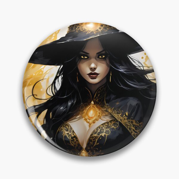 Item preview, Beautiful Halloween Witch with Glowing Eyes designed and sold by ByteyCreatives.