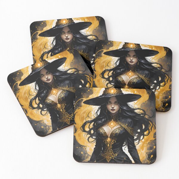 Item preview, Beautiful Halloween Witch with Glowing Eyes designed and sold by ByteyCreatives.