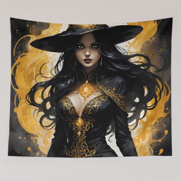 Item preview, Beautiful Halloween Witch with Glowing Eyes designed and sold by ByteyCreatives.