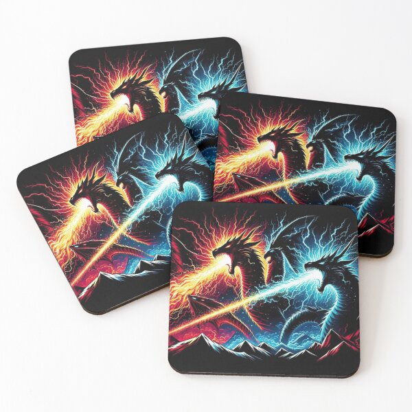 Item preview, Dragon Duel: Fire vs. Lightning designed and sold by TeslaSt0re.