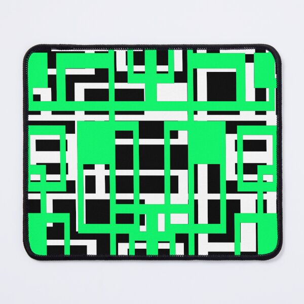 Item preview, Geometric Shapes Pattern Aqua-Green White Black Background designed and sold by taiche.